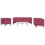 Set sofás Chesterfield con cojines 3 pzas terciopelo rojo tinto by , Sofas - Ref: Foro24-3209285, Price: 783,33 €, Discount: %