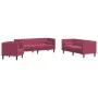 Set sofás Chesterfield con cojines 3 pzas terciopelo rojo tinto by , Sofas - Ref: Foro24-3209285, Price: 783,33 €, Discount: %