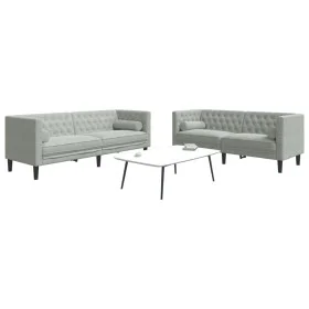 Set sofás Chesterfield con cojines 2 pzas terciopelo gris claro by , Sofas - Ref: Foro24-3209291, Price: 521,87 €, Discount: %