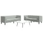 Set sofás Chesterfield con cojines 2 pzas terciopelo gris claro by , Sofas - Ref: Foro24-3209291, Price: 521,87 €, Discount: %