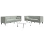 Set sofás Chesterfield con cojines 2 pzas terciopelo gris claro by , Sofas - Ref: Foro24-3209291, Price: 503,87 €, Discount: %