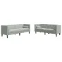 Set sofás Chesterfield con cojines 2 pzas terciopelo gris claro by , Sofas - Ref: Foro24-3209291, Price: 521,87 €, Discount: %