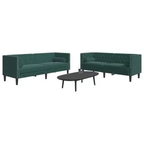 Set de sofás Chesterfield con cojines 2 piezas terciopelo verde by , Sofas - Ref: Foro24-3209293, Price: 637,73 €, Discount: %