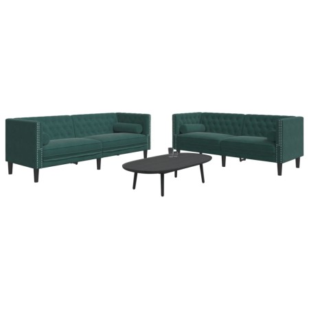 Set de sofás Chesterfield con cojines 2 piezas terciopelo verde by , Sofas - Ref: Foro24-3209293, Price: 668,38 €, Discount: %