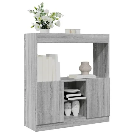 Aparador de madera de ingeniería gris Sonoma 92x33x100 cm von , Bücherregale und Regale - Ref: Foro24-855129, Preis: 70,53 €,...
