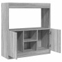 Aparador de madera de ingeniería gris Sonoma 92x33x100 cm de , Librerías y estanterías - Ref: Foro24-855129, Precio: 71,41 €,...