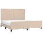 Estructura cama sin colchón cuero sintético capuchino 160x200cm