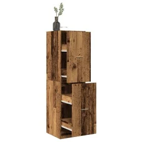 Aged engineered wood medicine cabinet 40x41x144.5 cm by , Lockers and storage cabinets - Ref: Foro24-3309643, Price: 139,04 €...