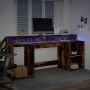 Escritorio con LED madera ingeniería roble ahumado 200x55x91 cm by , Desks - Ref: Foro24-3309442, Price: 187,66 €, Discount: %