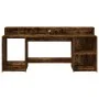Escritorio con LED madera ingeniería roble ahumado 200x55x91 cm by , Desks - Ref: Foro24-3309442, Price: 184,73 €, Discount: %