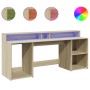 Escritorio con LED madera ingeniería roble Sonoma 200x55x91 cm by , Desks - Ref: Foro24-3309440, Price: 171,72 €, Discount: %