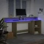 Escritorio con LED madera ingeniería roble Sonoma 200x55x91 cm by , Desks - Ref: Foro24-3309440, Price: 180,58 €, Discount: %