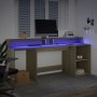Schreibtisch mit LED-Beleuchtung, Eichenholz Sonoma, 200x55x91 cm. von , Schreibtische - Ref: Foro24-3309440, Preis: 171,72 €...