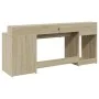Escritorio con LED madera ingeniería roble Sonoma 200x55x91 cm by , Desks - Ref: Foro24-3309440, Price: 180,58 €, Discount: %