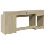 Escritorio con LED madera ingeniería roble Sonoma 200x55x91 cm by , Desks - Ref: Foro24-3309440, Price: 171,72 €, Discount: %