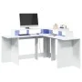 Schreibtisch mit LED-Licht, Holzwerkstoff, weiß, 152x152x91 cm. von , Schreibtische - Ref: Foro24-3309456, Preis: 164,61 €, R...