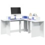 Schreibtisch mit LED-Licht, Holzwerkstoff, weiß, 152x152x91 cm. von , Schreibtische - Ref: Foro24-3309456, Preis: 167,54 €, R...