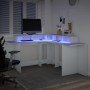 Schreibtisch mit LED-Licht, Holzwerkstoff, weiß, 152x152x91 cm. von , Schreibtische - Ref: Foro24-3309456, Preis: 167,54 €, R...