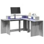 Escritorio con LED madera ingeniería gris sonoma 152x152x91 cm by , Desks - Ref: Foro24-3309461, Price: 167,55 €, Discount: %