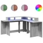 Escritorio con LED madera ingeniería gris sonoma 152x152x91 cm by , Desks - Ref: Foro24-3309461, Price: 167,55 €, Discount: %