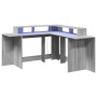 Escritorio con LED madera ingeniería gris sonoma 152x152x91 cm by , Desks - Ref: Foro24-3309461, Price: 169,90 €, Discount: %