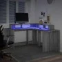 Schreibtisch mit LED-Beleuchtung, Holzoptik in Grau Sonoma, 152x152x91 cm. von , Schreibtische - Ref: Foro24-3309461, Preis: ...