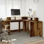 Schreibtisch mit LED-Beleuchtung, verwittertes Holz, 152x152x91 cm. von , Schreibtische - Ref: Foro24-3309463, Preis: 157,31 ...