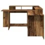 Schreibtisch mit LED-Beleuchtung, verwittertes Holz, 152x152x91 cm. von , Schreibtische - Ref: Foro24-3309463, Preis: 157,31 ...