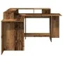Schreibtisch mit LED-Beleuchtung, verwittertes Holz, 152x152x91 cm. von , Schreibtische - Ref: Foro24-3309463, Preis: 157,31 ...