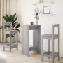 Hoher Barhockertisch aus grauem Sonoma-Ingenieurholz, 51x50x103,5 cm. von , Küchen- und Esstische - Ref: Foro24-854423, Preis...