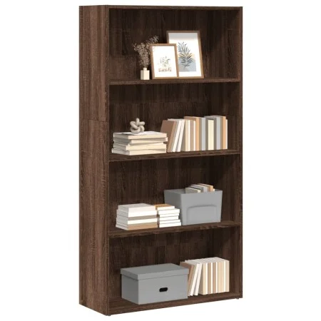 Estantería madera de ingeniería marrón roble 80x30x152 cm de , Librerías y estanterías - Ref: Foro24-857946, Precio: 69,66 €,...