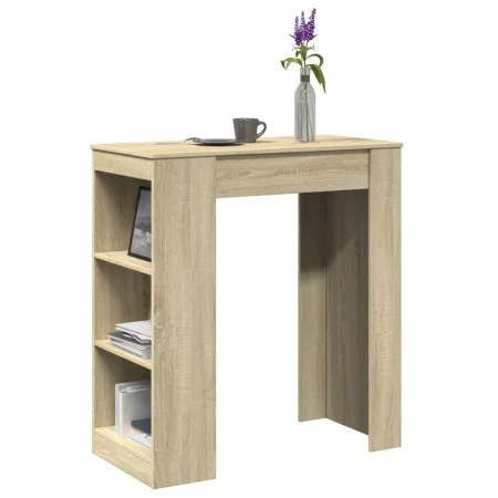 Mesa alta bar con estantes madera roble Sonoma 95x47x103,5 cm by , Kitchen and dining tables - Ref: Foro24-854384, Price: 85,...
