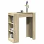 Mesa alta bar con estantes madera roble Sonoma 95x47x103,5 cm by , Kitchen and dining tables - Ref: Foro24-854384, Price: 85,...