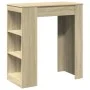 Mesa alta bar con estantes madera roble Sonoma 95x47x103,5 cm by , Kitchen and dining tables - Ref: Foro24-854384, Price: 85,...
