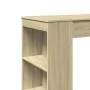 Mesa alta bar con estantes madera roble Sonoma 95x47x103,5 cm by , Kitchen and dining tables - Ref: Foro24-854384, Price: 85,...