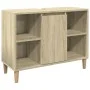 Badezimmerschrank aus Sonoma-Eichen-Ingenieurholz 80x33x60 cm. von , Badezimmerwaschtische - Ref: Foro24-857131, Preis: 57,73...