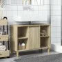 Badezimmerschrank aus Sonoma-Eichen-Ingenieurholz 80x33x60 cm. von , Badezimmerwaschtische - Ref: Foro24-857131, Preis: 57,73...