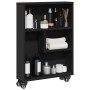 Carrito de almacenaje estrecho madera negro 48x13x68 cm de , Librerías y estanterías - Ref: Foro24-855224, Precio: 53,76 €