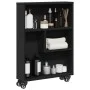 Carrito de almacenaje estrecho madera negro 48x13x68 cm de , Librerías y estanterías - Ref: Foro24-855224, Precio: 62,38 €, D...