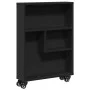 Carrito de almacenaje estrecho madera negro 48x13x68 cm de , Librerías y estanterías - Ref: Foro24-855224, Precio: 62,38 €, D...