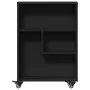 Carrito de almacenaje estrecho madera negro 48x13x68 cm de , Librerías y estanterías - Ref: Foro24-855224, Precio: 62,38 €, D...