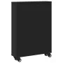 Carrito de almacenaje estrecho madera negro 48x13x68 cm de , Librerías y estanterías - Ref: Foro24-855224, Precio: 62,38 €, D...