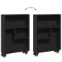 Carrito de almacenaje estrecho madera negro 48x13x68 cm de , Librerías y estanterías - Ref: Foro24-855224, Precio: 62,38 €, D...