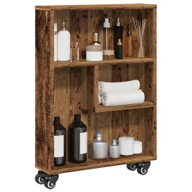 Carrito de almacenaje estrecho madera envejecida 48x13x68 cm by , Bookcases and shelves - Ref: Foro24-855230, Price: 43,92 €,...