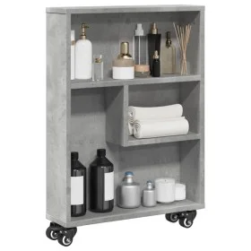Carrito de almacenaje estrecho madera gris hormigón 48x13x68 cm de , Librerías y estanterías - Ref: Foro24-855226, Precio: 53...