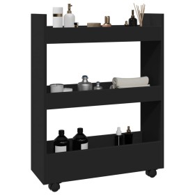 Carro de almacenaje estrecho 3 niveles madera ingeniería negro von , Küchen- und Speisewagen - Ref: Foro24-855251, Preis: 51,...