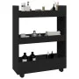 Carro de almacenaje estrecho 3 niveles madera ingeniería negro by , Kitchen and dining carts - Ref: Foro24-855251, Price: 50,...