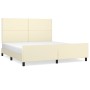 Estructura de cama con cabecero cuero sintético crema 180x200cm
