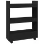 Carro de almacenaje estrecho 3 niveles madera ingeniería negro by , Kitchen and dining carts - Ref: Foro24-855251, Price: 50,...