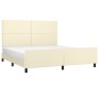 Estructura de cama con cabecero cuero sintético crema 180x200cm